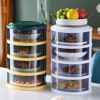 Stackable Insulation Dish Cover Transparent Dust Bugs Multi Layer Food Cover Anti Cross Flavor Food Keeper Kitchen Accessories