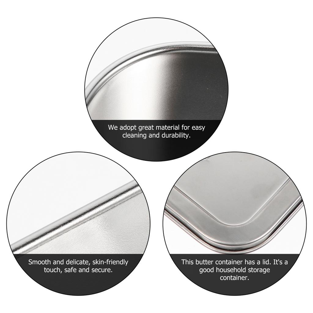 Stainless Steel Storage Box Kitchen Supply Butter Container Holder for Home Food Mini-fridge Baking Tray