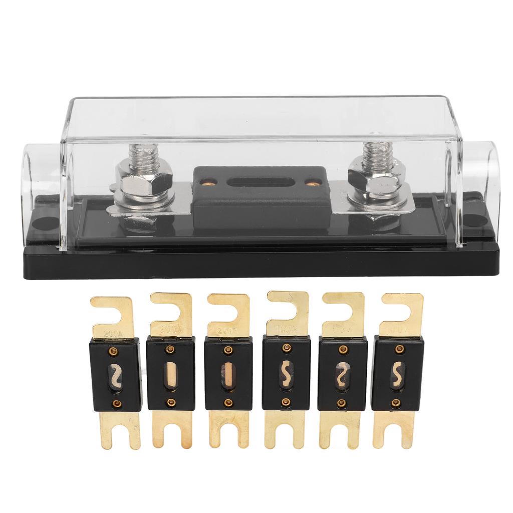 Car Audio Fuses Holders 150A Video System ANL Fuse Block Set with 6 Fuses for RV Yacht Ship Agricultural Vehicle