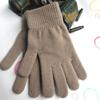 Autumn/Winter Solid Color Thick Wool Knit Gloves - Warm Full Finger Adult Design