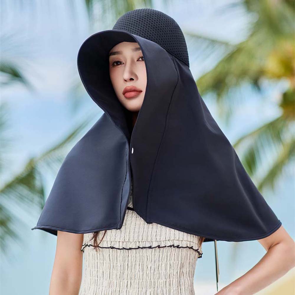 Wide Brim Mountaineering Cap Breathable Hiking Bucket Hat Foldable Women Sun Cap  Famale