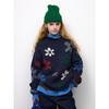 Gu By Uniqlo Flower Jacquard Oversized Knit Tunic