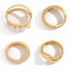 Ingemark Punk Hip Hop Irregular Metal Bangles for Women 2025 Trend Vintage Gold Color Water Drop Spring Bracelets Men Jewelry