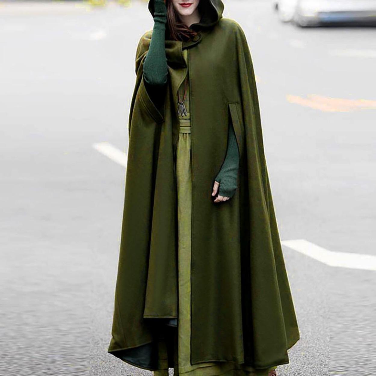 

Women Trench Coat Open Front Cardigan Jacket Coat Cape Cloak Plus XL