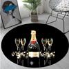 1Pc Moet Chandon champagne Circular Print Rug - home decoration Carpet For Living Room Bedroom Flooring Computer Chair Area Rug