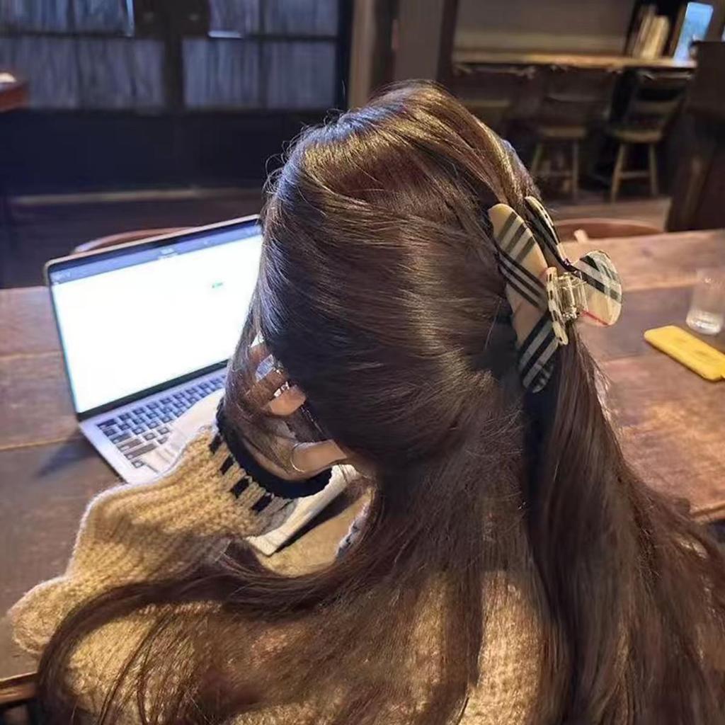 Pinza para el pelo con lazo y estampado de leopardo coreano: Pinza para Semirecogido de Alta Gama Extra Grande para Mujer