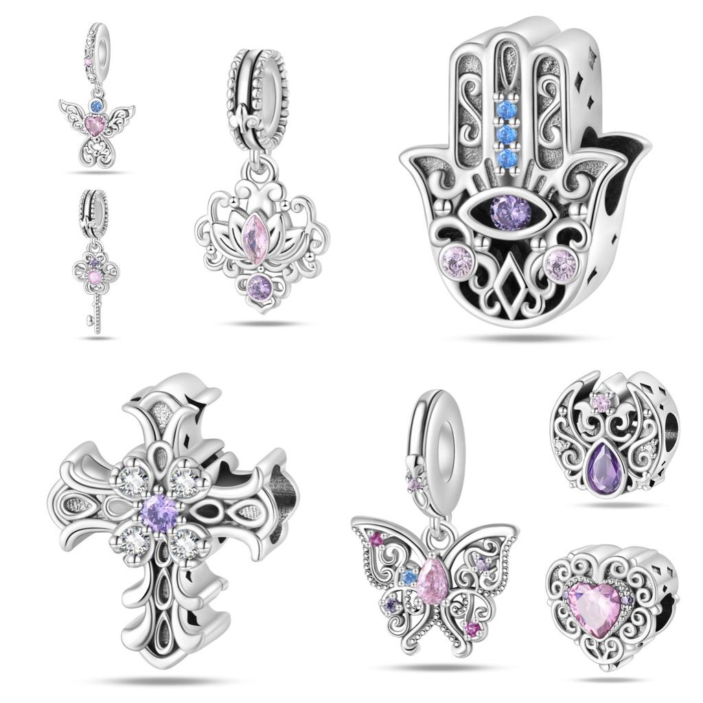 DIY Jewelry Accessories Bracelet 925 Silver Romantic Classical Butterfly Cross Key Pendant Beads 2026