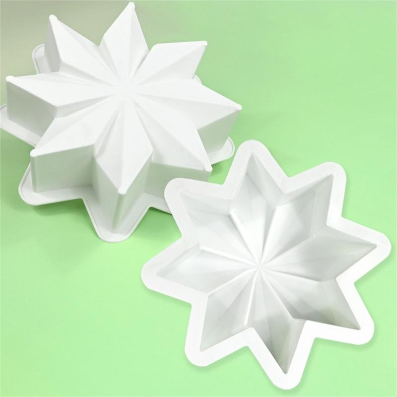 Silicone Snowflake Cake Baking Molds Practical Snowflake Mousses Molds Portable Dessert Mould for Family Gatherings