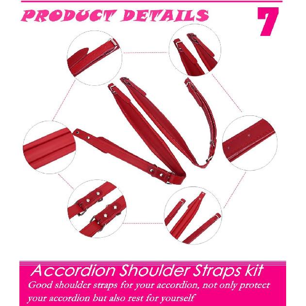 

Vbestlife Взрослые ремни для аккордеона, Набор регулируемых плечевых ремней из искусственной кожи - Удобный ремень для аккордеона (черный) - Очень большой шлейф