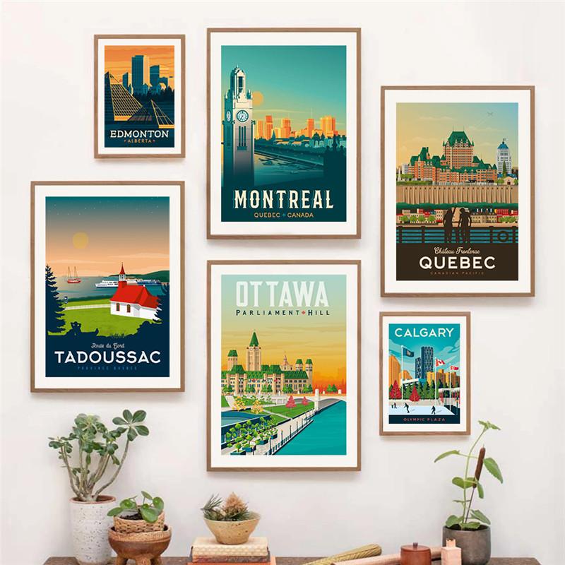 Satın alın Toronto Canada Winnipeg Edmonton City Travel Poster Canvas