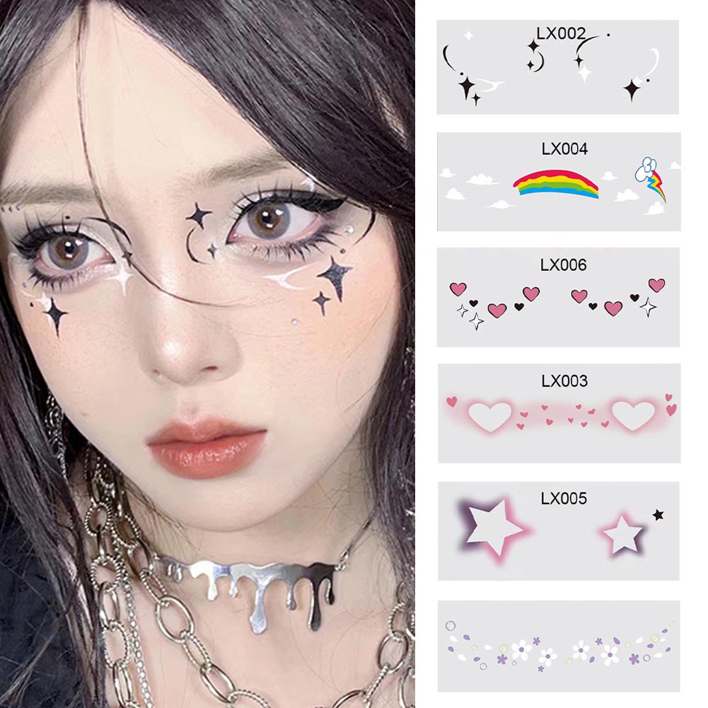 Temporary Blush Tattoo Sticker Songkran Facial Tattoo Tattoo Star Face Tattoo Waterproof Makeup M0X9