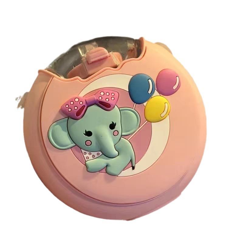 Children'S Donut Water Cup Cute Plastic Straw Cup Kindergarten Student Cartoon Colorful Kettle Rainbow Cup