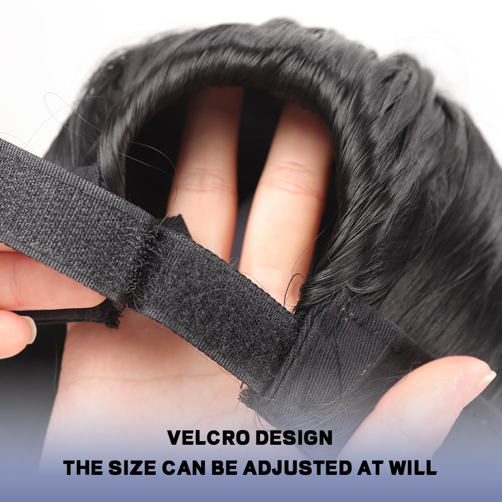 Synthetic Natural Wig Ponytail Extended Wig with Hat Travel Beach Sunshade Baseball Cap One-piece Easy-to-wear Hat Wig