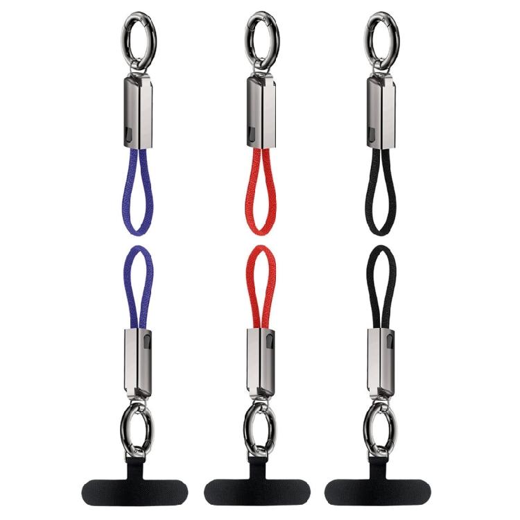 Phone Lanyard Data Cable Quick Charging PD65W USB C To Type C Short Cable 16CM with Keychain Hook Efficient Power Supply