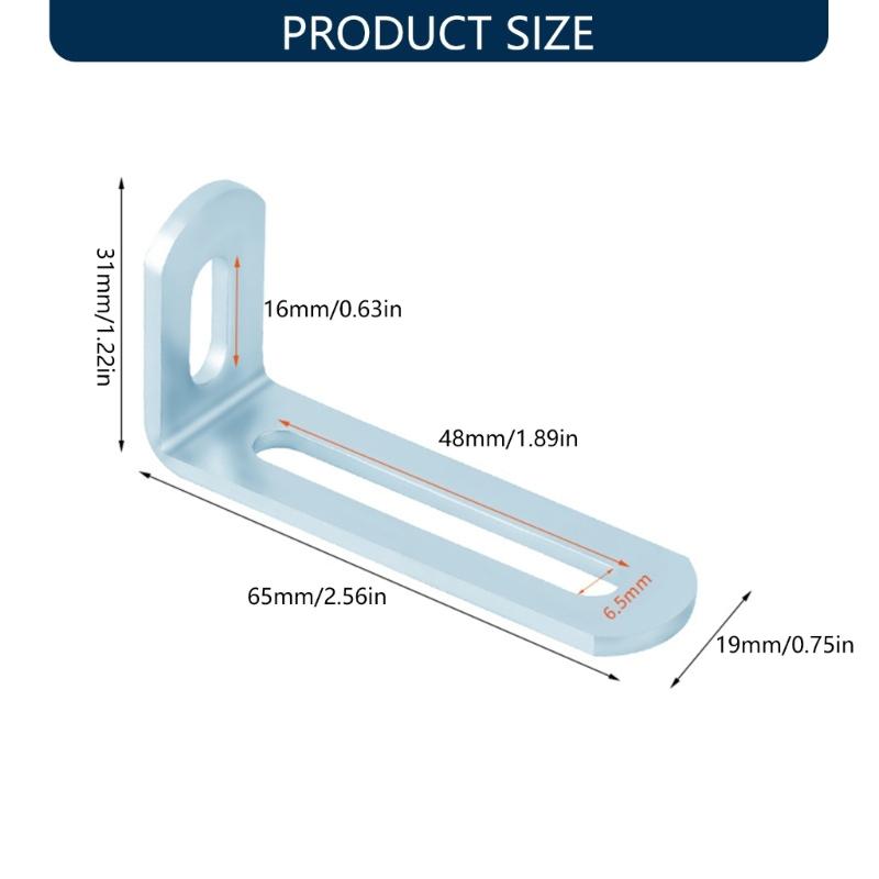 10Pcs Iron L Shaped Corner Brackets Fixer Double Slot Fixing Brackets For Wall Shelving Bookcases Easy Installation