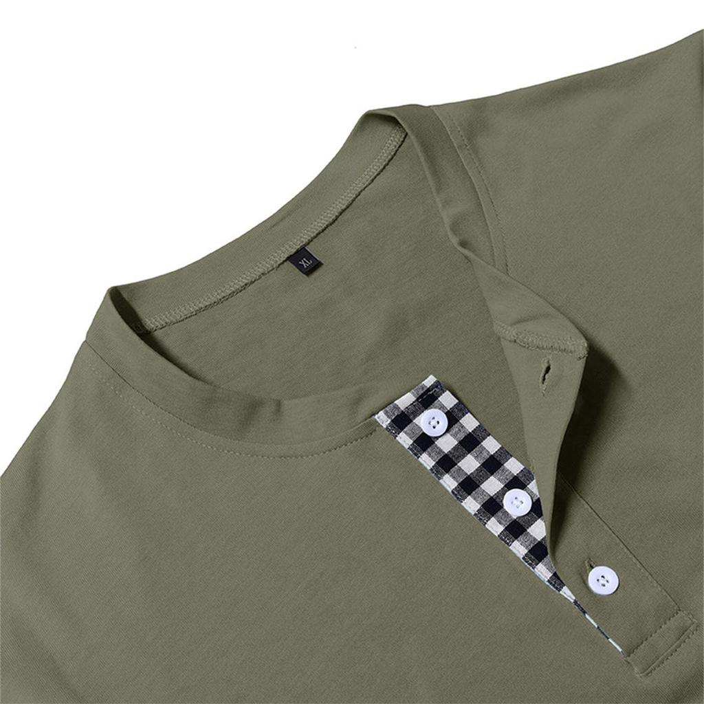 Herre Skjorter Langermet Casual T-skjorter Bomull Knapp V-hals Topper