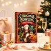 Christmas Countdown Gift Box Advent Calendar with 24 Acrylic Pendants, 2D Flat Bowling Theme Unique Gifts for Bowlers Hanging Ornaments Holiday