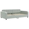 Vidaxl Sofa with Sleeping Function, Light Gray, 100X200 Cm, Upholstered In Velvet
