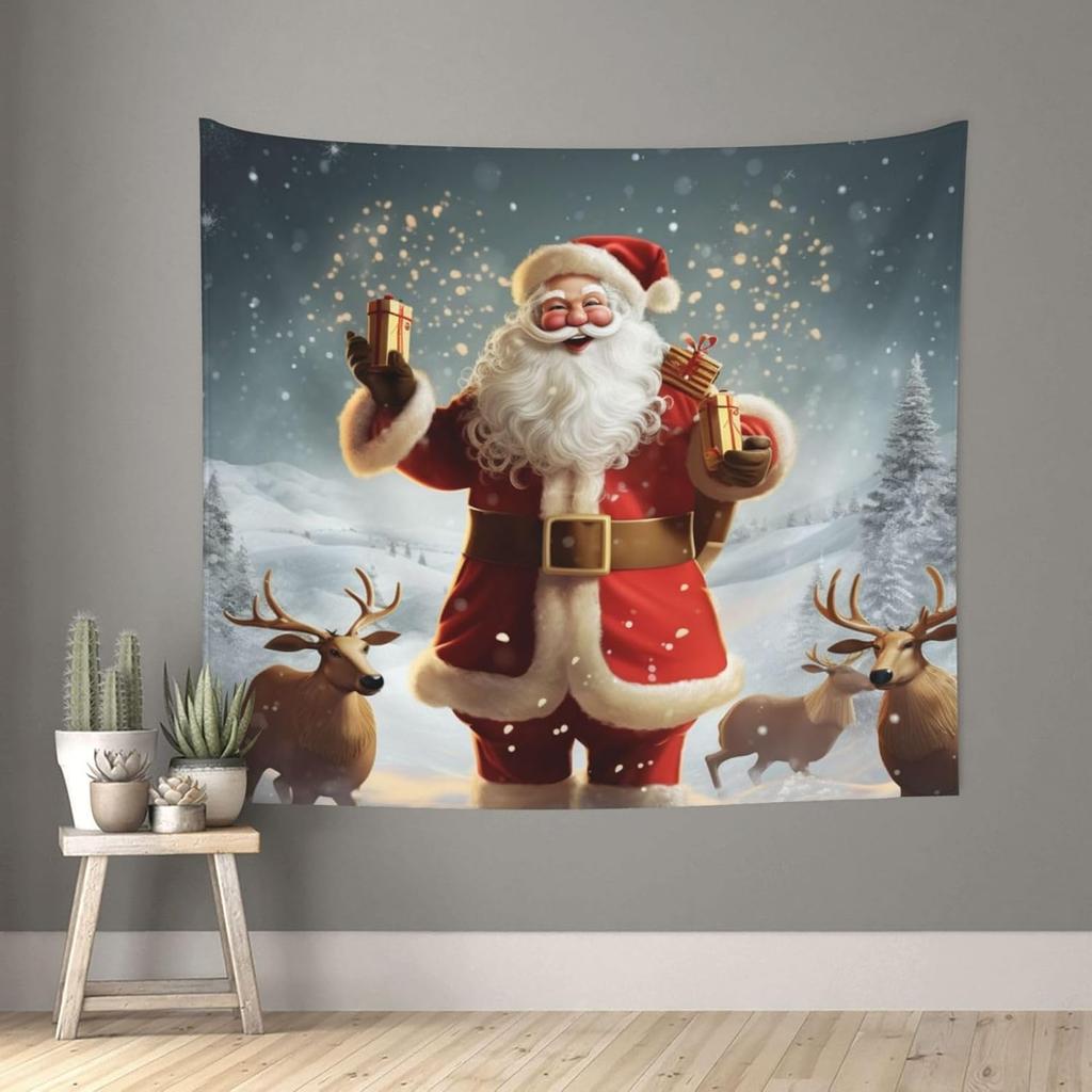 Aesthetic Wall Tapestrys for Bedroom Art Decor Tapestries Vertical Wall Hanging Blanket Christmas Santa Claus Tapestry forLiving