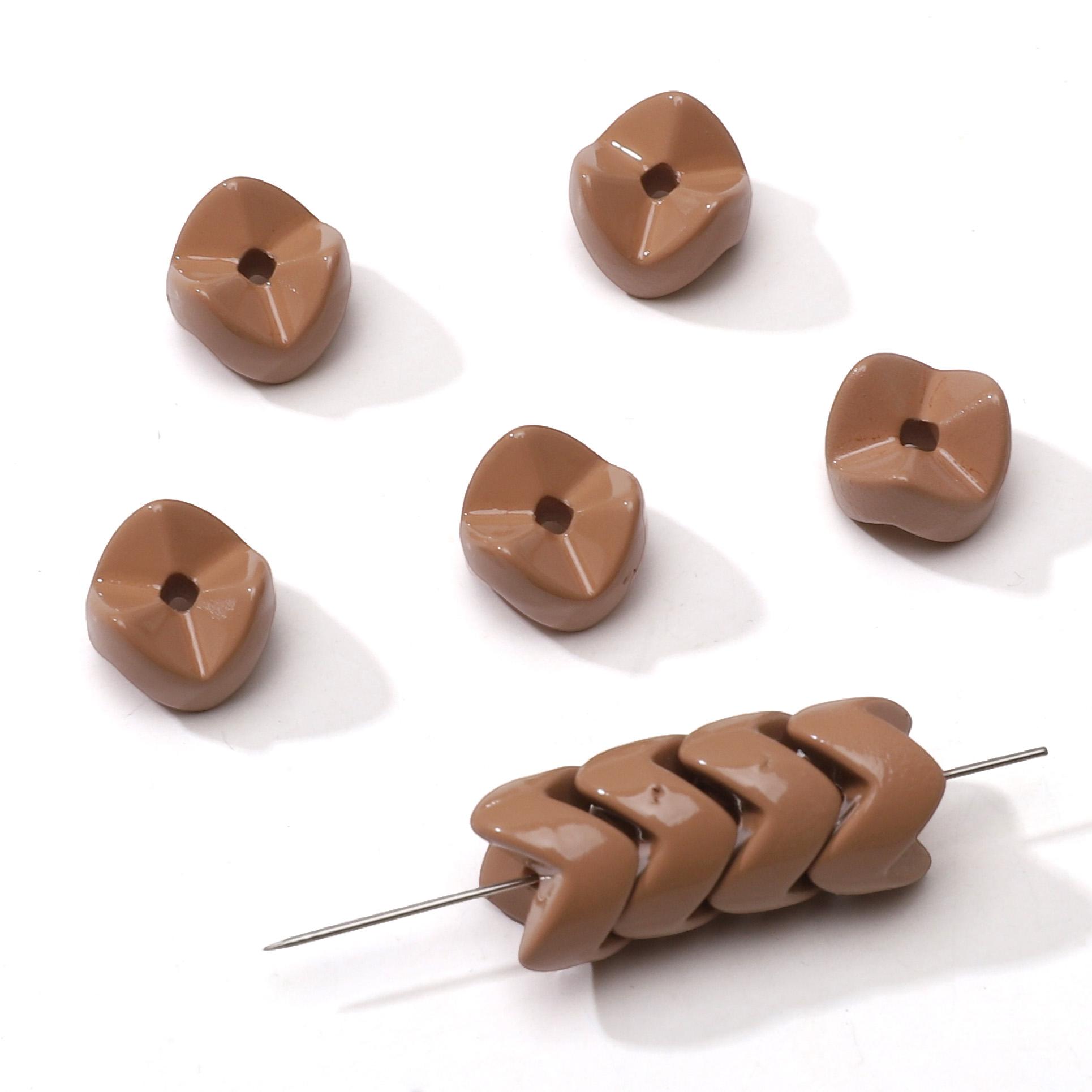 

5/20 шт. акриловых бусин в виде музыкальных шестеренок для изготовления ожерелий, браслетов, серег, ювелирных изделий, аксессуары для рукоделия 9mm 5pcs коричневый