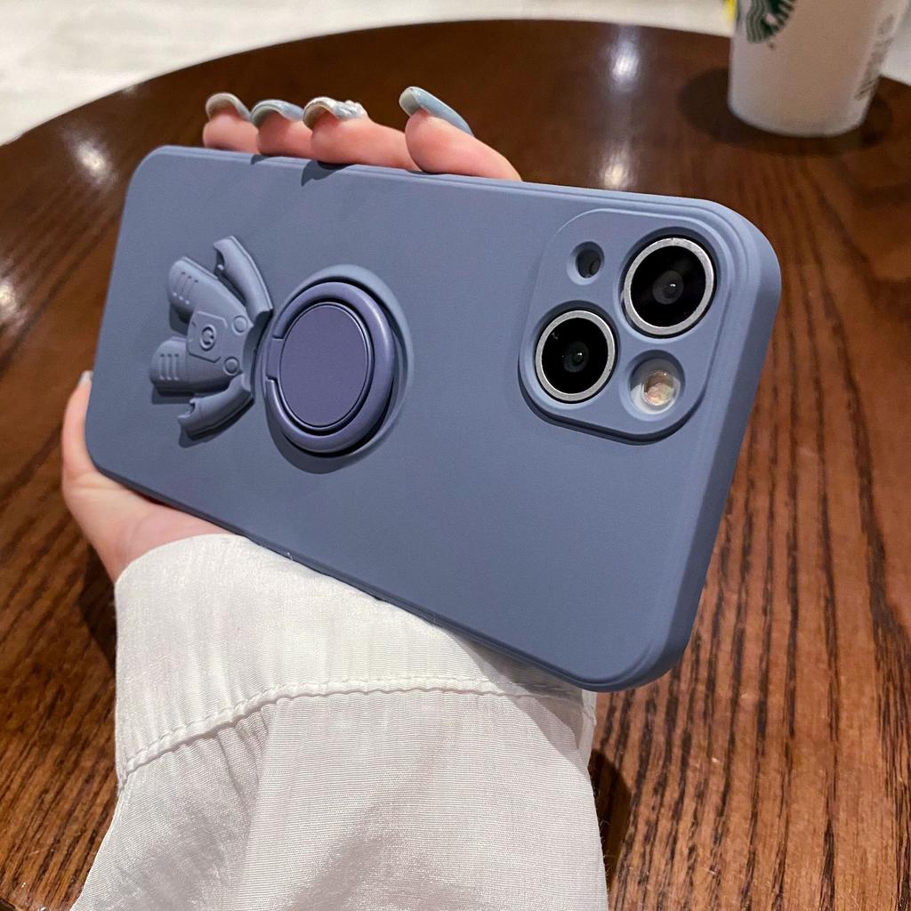 Applicable To IPhone 16 Astronaut Ring Mobile Phone Case Apple 15 Liquid Bracket 14proMax Anti Fall Protection Case