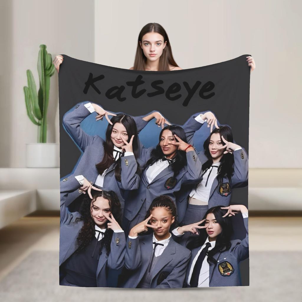 Katseye Members Kpop Fleece Blankets Gnarly Creative Throw Blanket for  Sofa Bedding Lounge 125*100cm Quilt