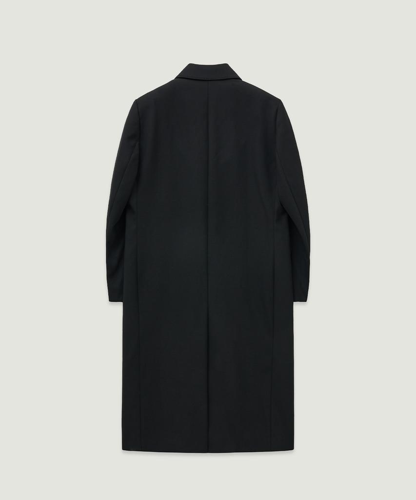 Lmood Sapphire Wool Gabardine Double Coat Black