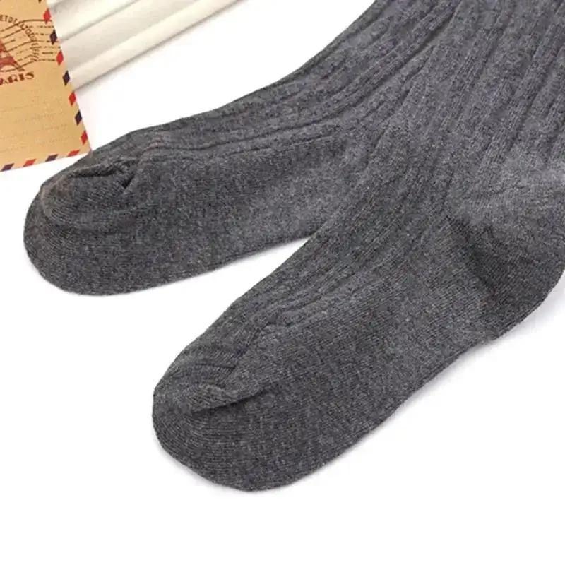 1 Pair Women Fashionable Solid Color Warm Cotton Thigh High Long Stockings Knit Over Knee Lace Girls Socks Accessories Creative