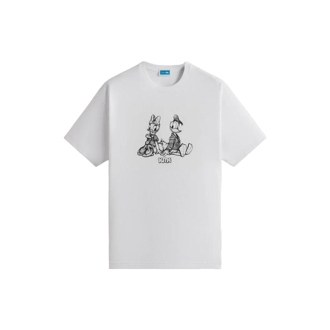 

Kith x Disney Футболка с винтажным эскизом Дональда Дака Белая Мужские топы KHM033118-101 XL