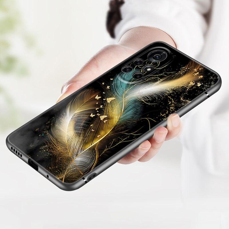 Husă de telefon din marmură vintage pentru Huawei Honor 60 50 SE 30S Mate 30 20 10 Lite 40 Nova 9 8 Pro Y60 8i 7i 7SE 5T Husă neagră premium