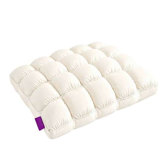 Luxury Hotel Style Pillows Mellow Puff Cooling Cloud Pillow, Ice?Silk Quilted Grid Bed Soft Quilting Pillow Inserts Support for Side & Back