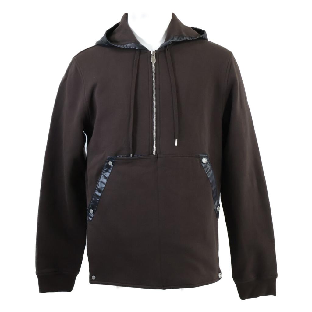 HERMES [Excellent Condition] Nylon Switch Zip-Up Hoodie/ tops M Dark brownUsed