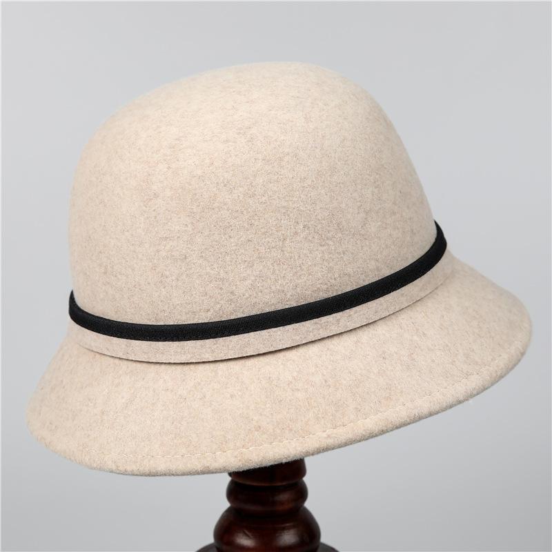 Elegant French Style Wool Fedora Hat for Women - Autumn Winter Chic Lightweight Felt Bowknot Fisherman Cap