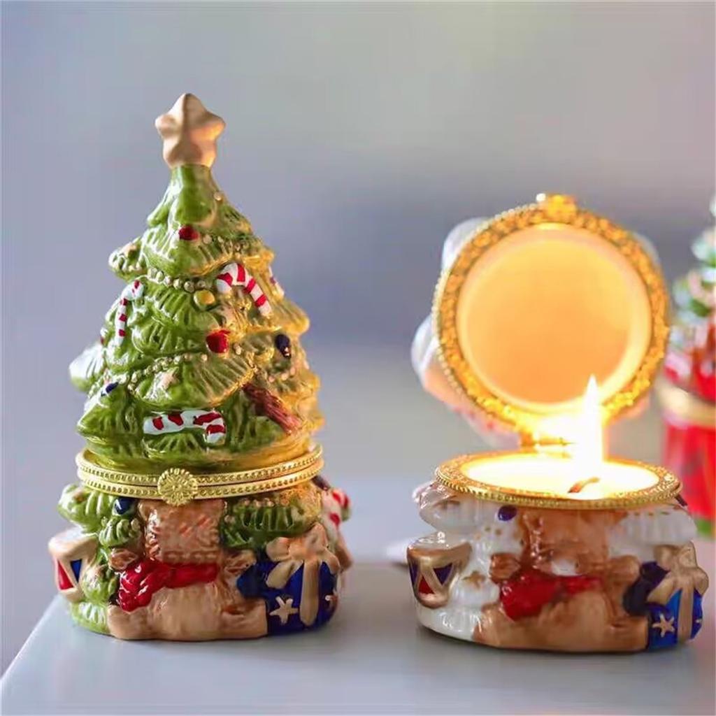Christmas Tree Small Ornaments Desktop Storage Jar Festive Atmosphere Decoration Small Gifts Cute Christmas Tree Gifts