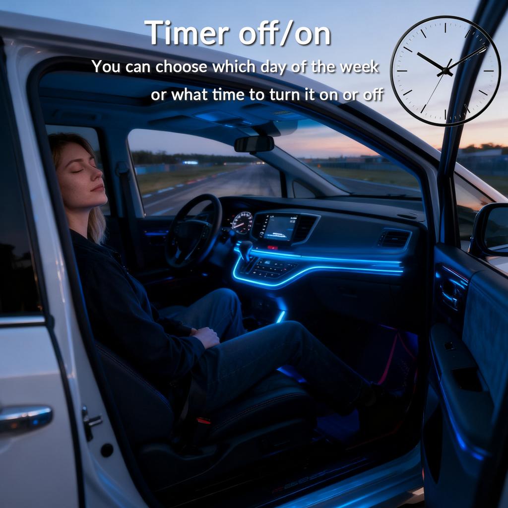 Full Color Streamer Car Ambient Lights RGB 64 Color LED Interior Hidden Acrylic Strip Symphony Atmosphere Lamp  by APP Control