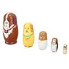 5Pcs Wooden Cute Dog Russian Nesting Dolls Toy Handmade Wooden Cute Dog Matryoshka Dolls Set for