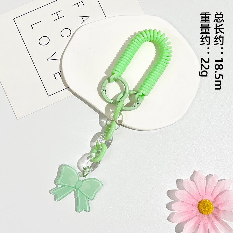 Ins Sliding Cover Card Holder Student Campus Card Holder Lanyard Anti Loss ID Holder Cards Case Bus Card Sleeve with Bow Pandent