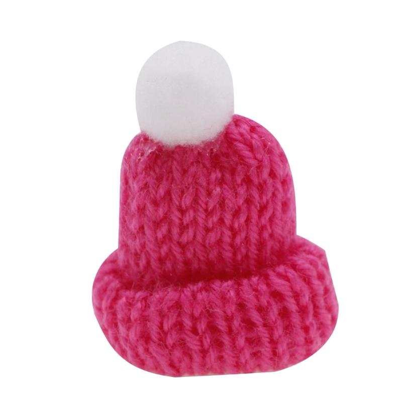 Bundle of 10 Mini Knitted Hats Clothing Accessories and Children Hair Accessories for DIY Decorative Crafts Household