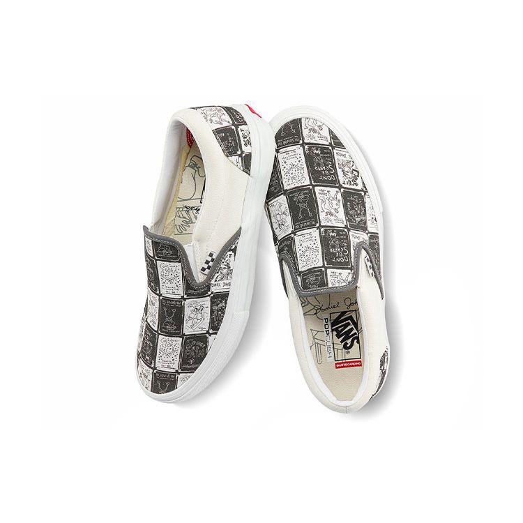 Vans Daniel Johnston X Skate Slip-On Cassette Tape Unisex Sneakers Grey Raven VN0A5FCAAO7