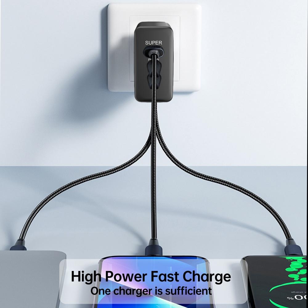Total 65W USB C Charger Super Fast Charging Type C PD Mobile Phone Wall Adapter for iPhone 16 Pro Max Xiaomi  Samsung S24