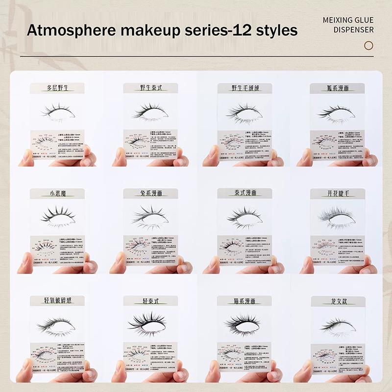 

12/24Pcs False Eyelash Trial Card Try On Effect Exhibit Lashes Style Display Board Eyelash Extension Supplies Fake Lash Holder A