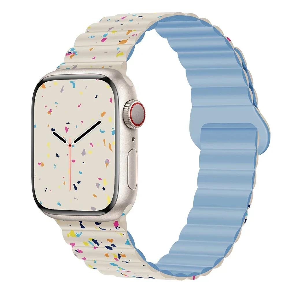 Magnetic Strap For Apple Watch Bands 45mm 38mm 49mm 40 42 41mm Silicone Sport Bracelet iWatch Series ultra 10 9 6 5 7 8 se 44mm