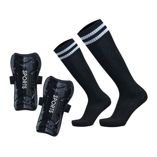 

Футбольные щитки для голени с носками, высокопрочные, ударопрочные, с жесткой оболочкой, регулируемые, легкие, футбольные щитки для голени, защитное снаряжение чёрный