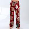 Women's Casual Fashion Christmas Printed Trousers Plush Casual Pants