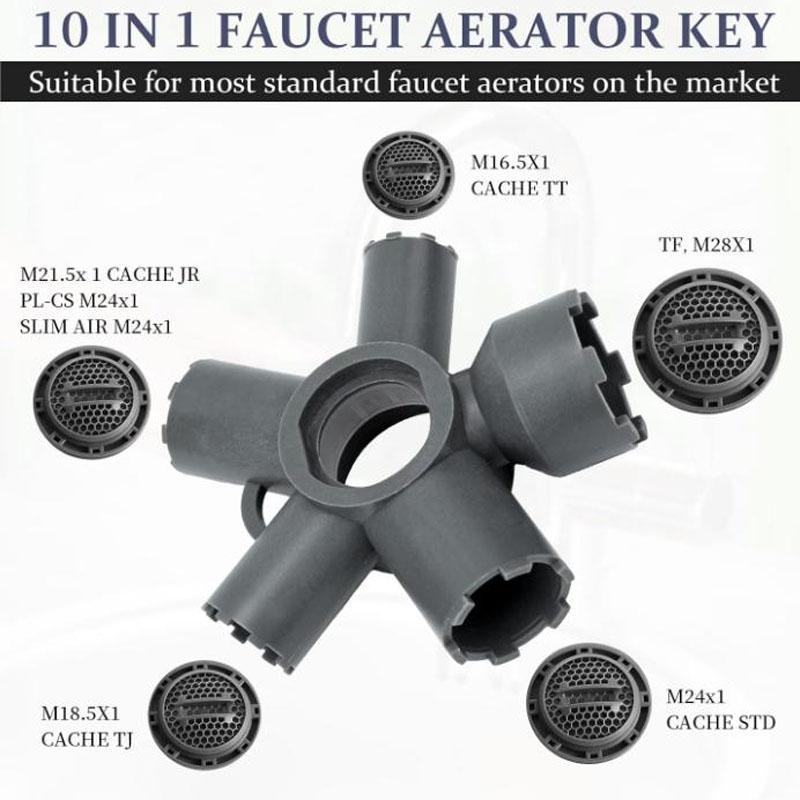 10-in-1 Faucet Aerator Removal Tool for Hidden Threaded Aerator and Aerator with Housing (Cut Edge&Round), Faucet Aerator Tool