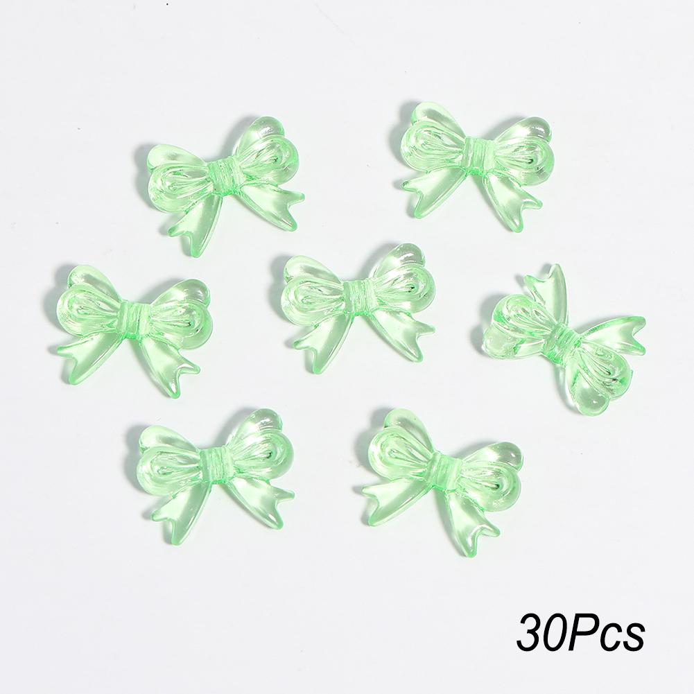 30Pcs Multicolor Transparent Acrylic Bowknot Beads For DIY Bracelet Earring Keychain Daliy Jewelry Supplies