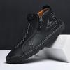 Nuovi Stivali da Uomo in Pelle Fatti a Mano Invernali Scarpe da Ginnastica con Zip per Esterno Uomo Scarpe in Pelle Casual Traspiranti Stivaletti da Uomo Slip-On
