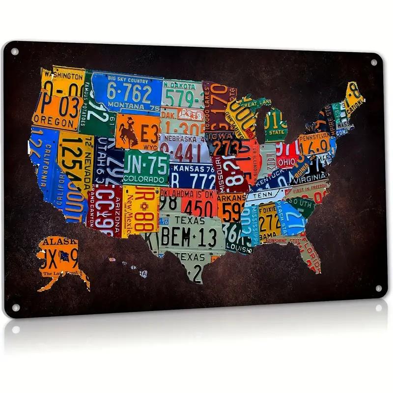 High Definition Tin Sign Vintage Route 66 Retro Metal Wall Art Decor Set for Man Cave Garage Bar Pub Auto Enthusiast Room