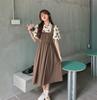 Cute Midi Length Dresses Spring Vintage Print Long Dress Women Clothing Korean Style Clothes
