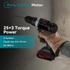 25+3 Torque Cordless Portable Electric Impact Drill Screwdriver Household Efficient Woodworking DIY Power Tool